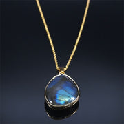 Labradorite Stone Gem Stone Pendant Necklace Ornament Moonstone