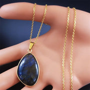 Labradorite Stone Gem Stone Pendant Necklace Ornament Moonstone